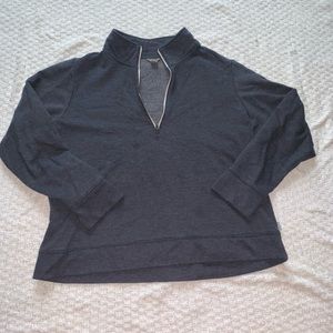 Eddie Bauer Quarter Zip Grey Pullover Size XL EUC